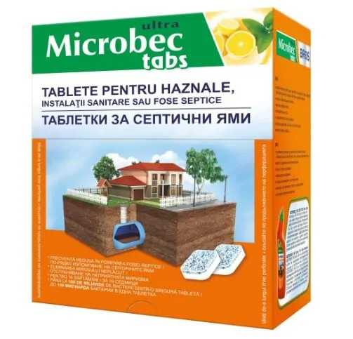 Микробец Препарат за почистване на септична яма или домашна пречиствателна станция - 16 таблетки х 20 гр