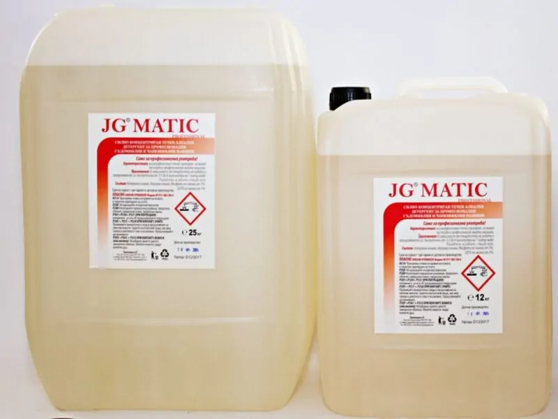 JG® MATIC professional 12 кг. Силно концентриран течен алкален детергтент за съдомиялни и чашомиялни машини