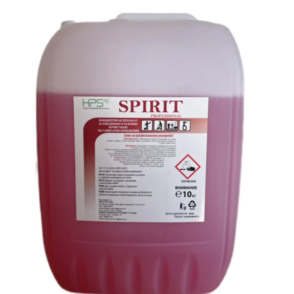 JG® Spirit 10 л. Концентрат за фаянс, теракота, мозайка, санитария, хром-никел и други киселиноустойчиви повърхности