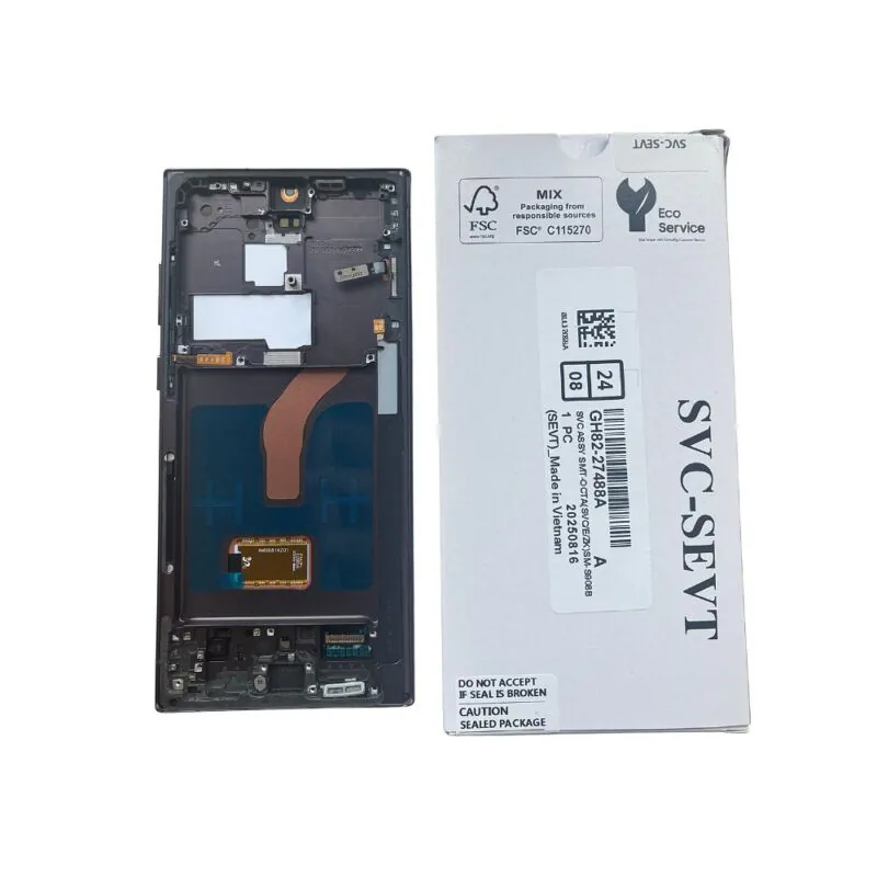 Дисплей за Samsung Galaxy S22 Ultra / SM-S908B / Service Pack / Неоригинална Рамка